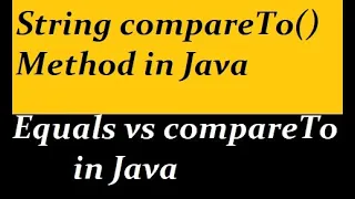 Equals vs compareTo Method in Java