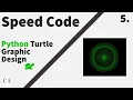 5 Python Turtle Graphic Design - Speed Code 3D Green Circular Design