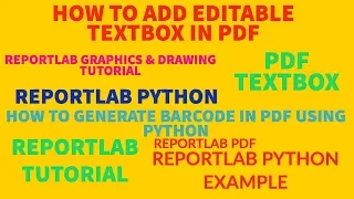 REPORTLAB REPORTLAB PYTHON TUTORIAL How To Add Textbox In Pdf File Using Python PART 44