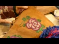 Teri Greeves demonstrates beading techniques for moccasins