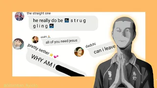 haikyuu texts tanaka and noya found yagami yatos patreon oikawa suffers