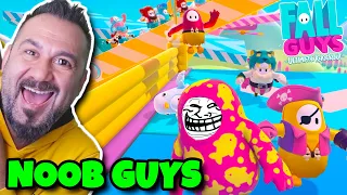 FALL GUYS NOOB GUYS! BÖYLE DE OYNANMAZ BU OYUN! | HASAN ABİ GAZANACAM SERİSİ! FALL GUYS OYNUYORUZ