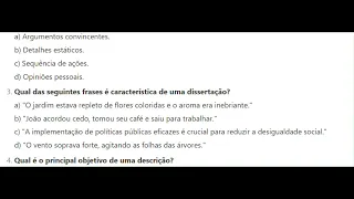 Descrição, narração e dissertação