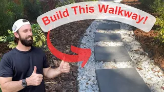 Build a Step Stone Walkway DIY Stepping Stones Pathway Yard Transformation Pt III