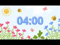 4 Minute Spring Timer with Bird Sounds Calm Music for Classroom