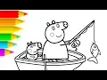 Peppa Pig Coloring for Learning Colors and Coloring Pages with Colored Markers For Children