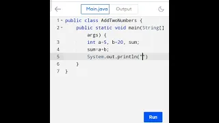 Addition of Two Numbers in Java