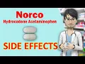 Norco Hydrocodone Acetaminophen SIDE EFFECTS common