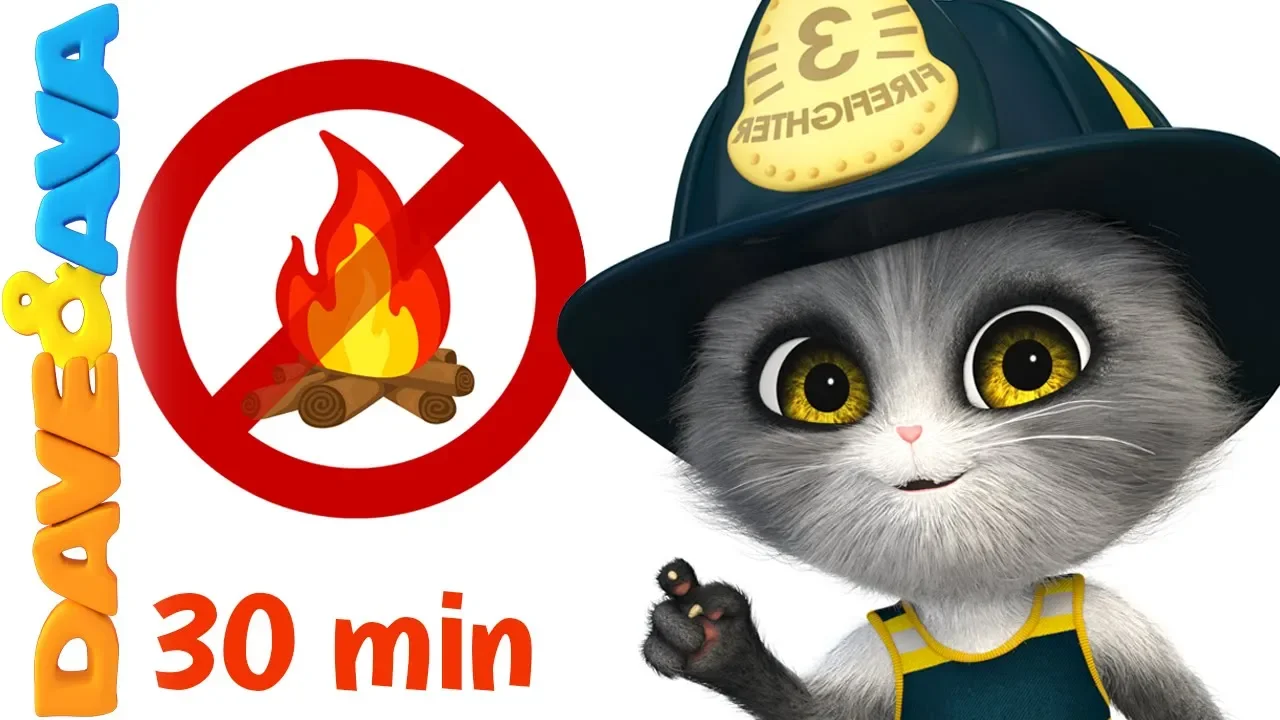 🚒 Five Little Firemen - Fire Truck | Baby Songs and Nursery Rhymes | Dave and Ava 🚒
