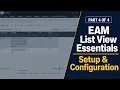 EAM List View Essentials 4 Setup Configuration