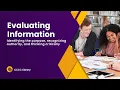 Evaluating Information