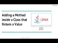 Adding a Method inside a Class that Return a Value in Java using Eclipse