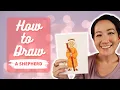 How to Draw a Shepherd and Sheep