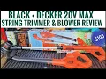 DETAILED REVIEW Black Decker 20V Max String Trimmer Sweeper Blower Kit UNBOXING