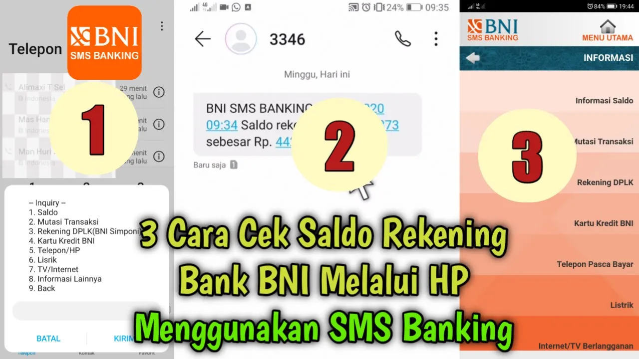 Cara Daftar dan Aktivasi SMS Banking BNI di Mesin ATM. 