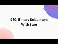 930 Binary Subarrays With Sum March Java C