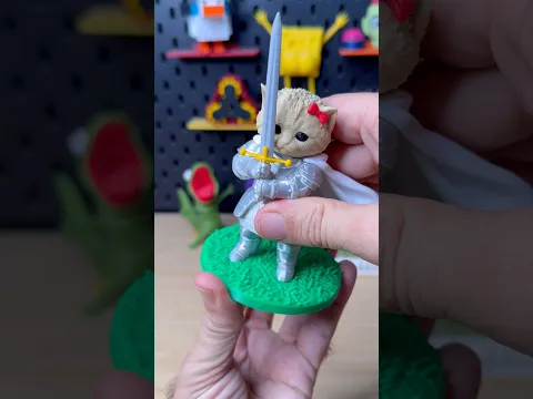 3D Printed Kitten Knight | Warrior Cat Multipart Figure!