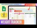 FREE Tutorial - Weight Loss Tracker in Google Sheets Auto-Fill Dates Charts Step-by-Step