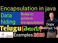 Encapsulation in java Rules to achieve Encapsulation in java Data Hiding in java Security