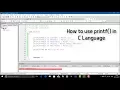 C Language Tutorials How to use of printf function