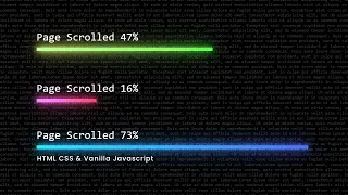 Creative Page Scroll Progress Bar with Number Percentage Html CSS Vanilla Javascript