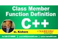 Class Member Function Definition C Tutorial Mr Kishore