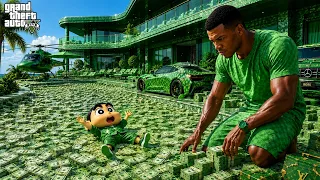 Anything Franklin Touches Turns into Gold, Diamond & Money! in GTA 5 | SHINCHAN and CHOP