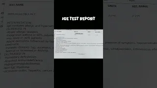 IGE test IGE test report Allergy test