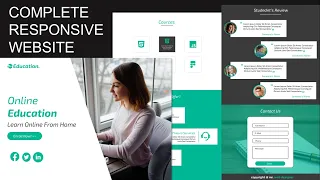 Complete RESPONSIVE Animated Online Education Website Design Using