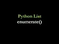 13 4 Python Enumerate function How to use enumerate in list iteration in python In Tamil