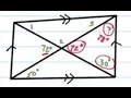 Solve for the missing angles in the parallelogram