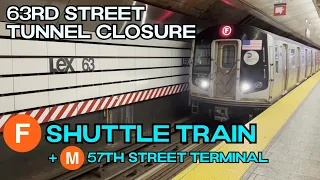 NYC Subway F shuttle train changes with the 63rd Street tunnel closure 23