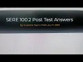 Sere 100 2 Post Test Answers