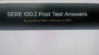Sere 100 2 Post Test Answers
