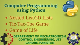 Python Programming Basics to Advanced Nested List or 2D List Lab 19