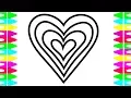 How to DRAW Hearts How to COLOR Hearts Coloring Pages for Kids Children Art Colors Babies Toddlers