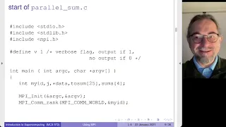Using the Message Passing Interface for distributed memory parallel computers in C Python Julia