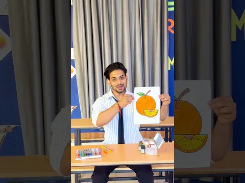 Orange painting challenge🎨😱|| school life || #shorts #shortvideo #magic #school #schoollife #fyp
