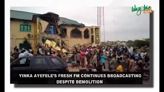 yinka ayefele fresh fm continues broadcasting despite demolition