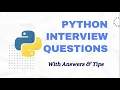 Python Interview Questions and Answers Freshers Experienced
