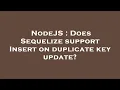 NodeJS Does Sequelize support Insert on duplicate key update