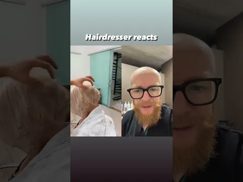 Hairdresser reacts to a fire haircut
