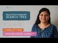 Deletion in Binary Search Tree Python Data Structure Interview Questions Chapter 8 P4