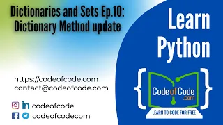 Learn Python Chapter 06 Dictionaries and Sets Ep 10 Dictionary Method update CodeOfCode