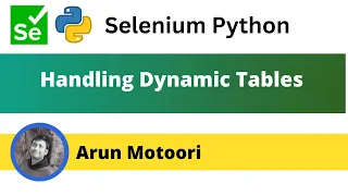 Handling Dynamic Tables using Selenium Python Selenium Python