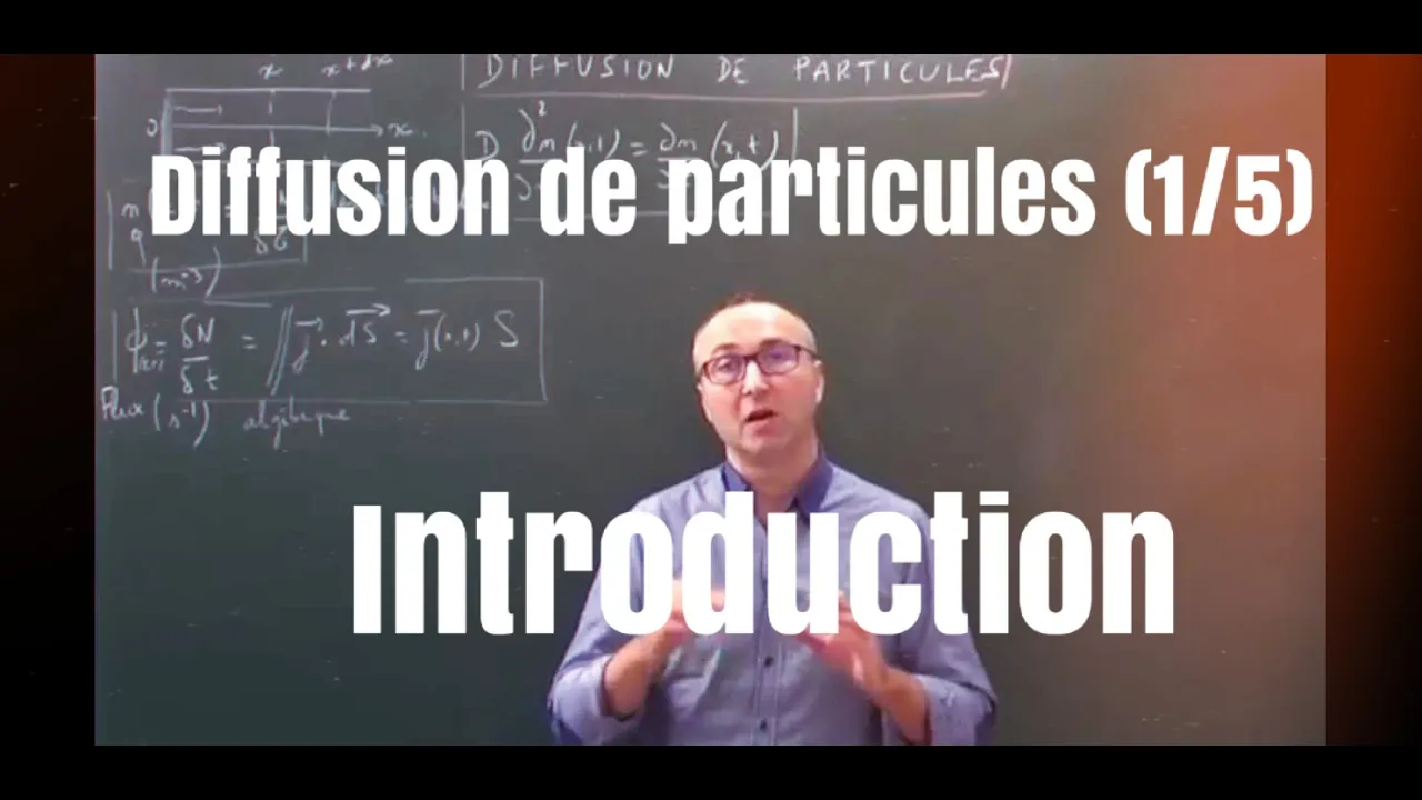 Cours diffusion de particules (1/5) : équation de diffusion de particules