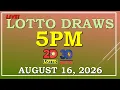 LOTTO RESULT 5PM DRAW AUGUST 16 2026 LottoResultTV15K