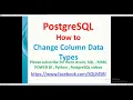 PostgreSQL Tutorials how to Change data types in Postgresql postgresql alter data types lengths