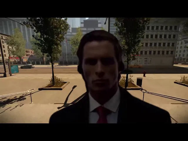 Patrick Bateman in PayDay - American Psycho walking meme