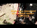 Removing a fence post with the harbor freight farm jack